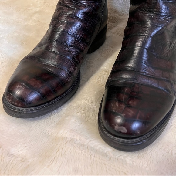 Ma & Lo Croc Embossed Tall Boots - Picture 2 of 14